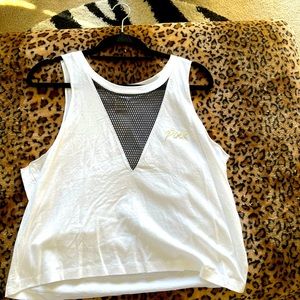 Victoria’s Secret Pink Muscle Crop Tank Bling sz L